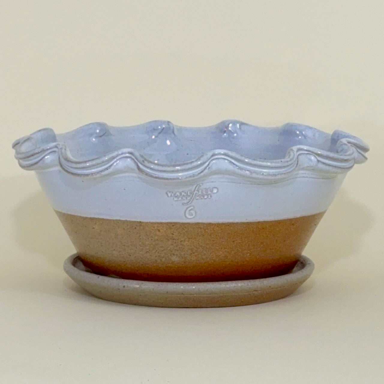 English Split Rim Scallop with Attached Saucer