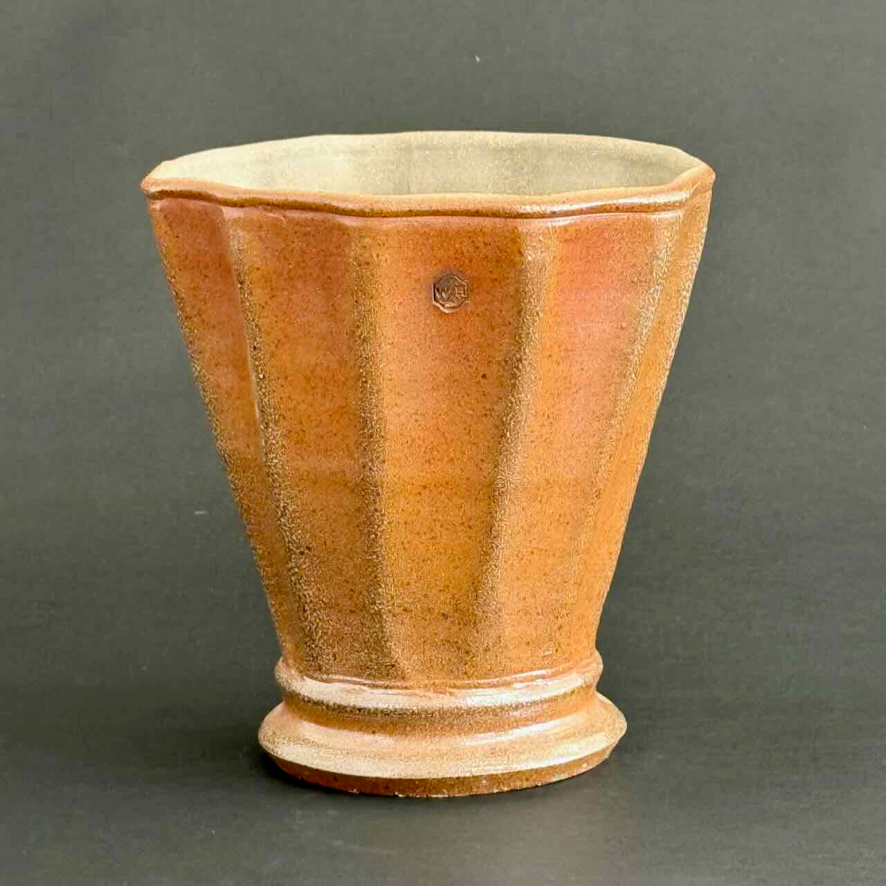 Soda Fired Faceted Flowerpot, Natural Soda, No Saucer