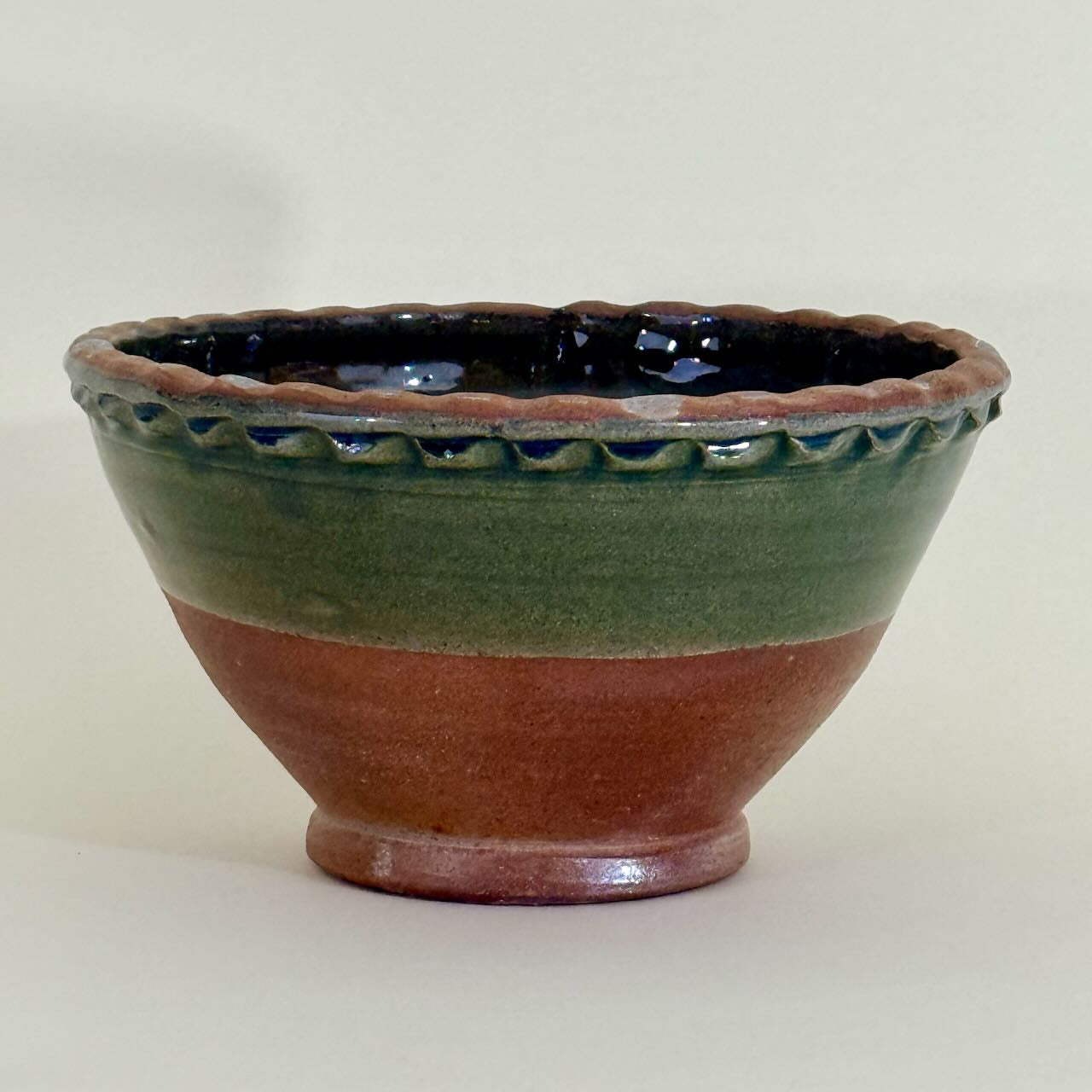 Mixing Bowls, Soda Fired with Pie Crust Rim