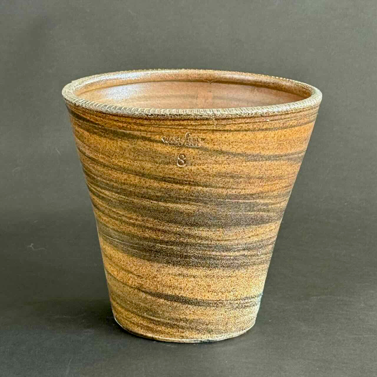 Soda Fired Marbled Work Pots, No Saucer