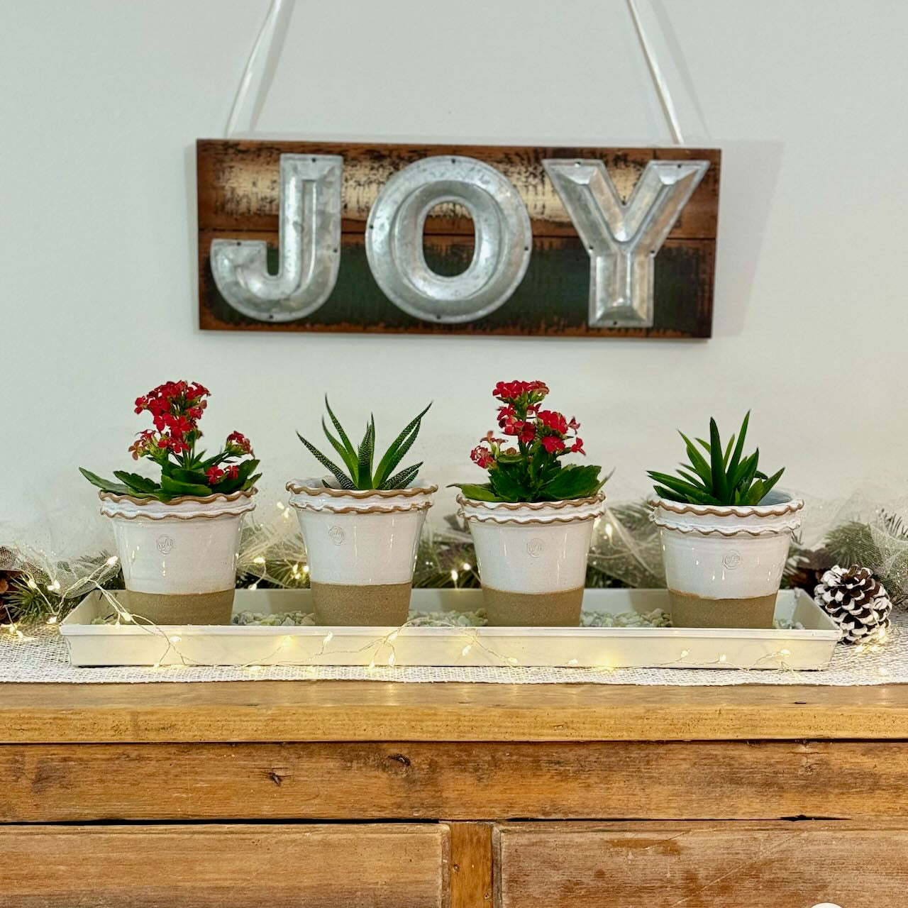 Marbled Herb Pots Set of 4