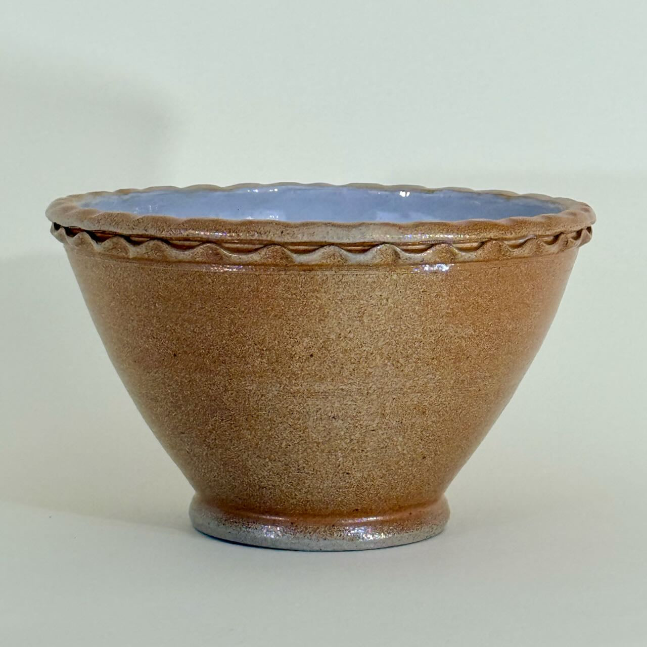 Mixing Bowls, Soda Fired with Pie Crust Rim