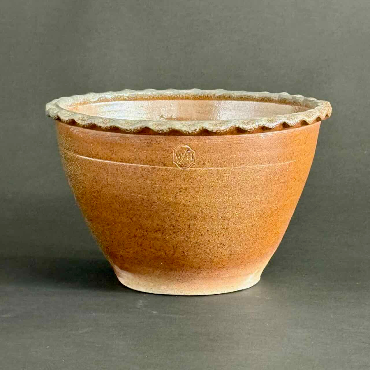 Large Mixing Bowls, Soda Fired with Pie Crust Rim