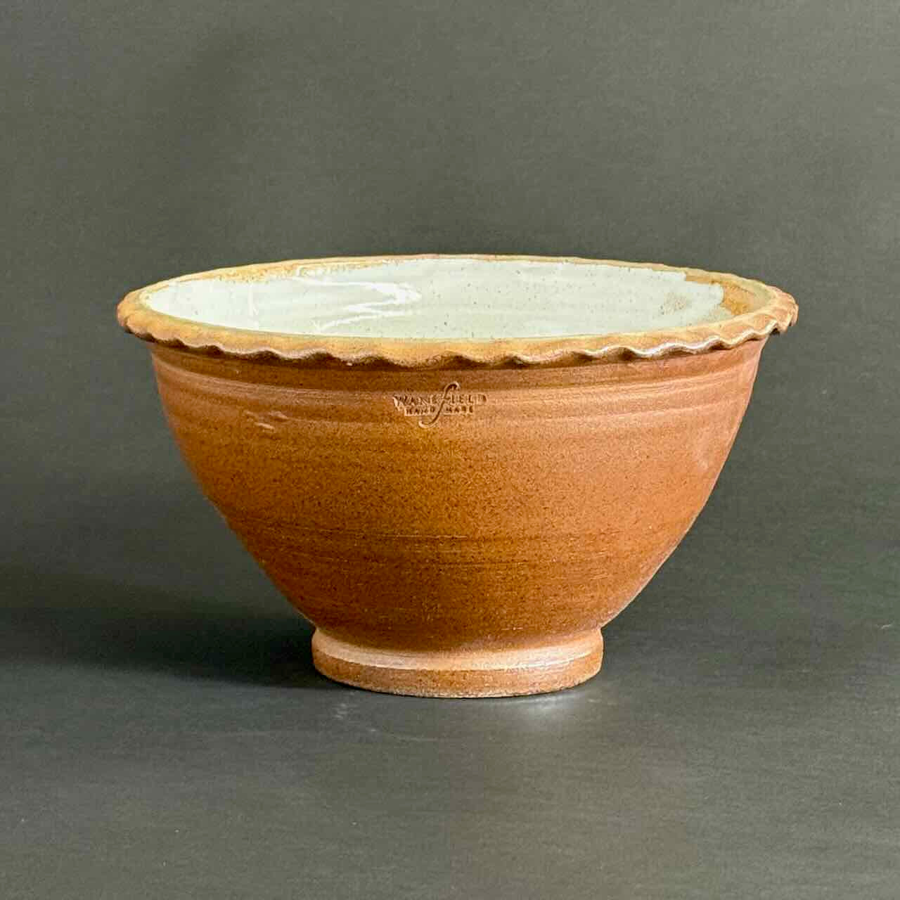 Large Mixing Bowls, Soda Fired with Pie Crust Rim