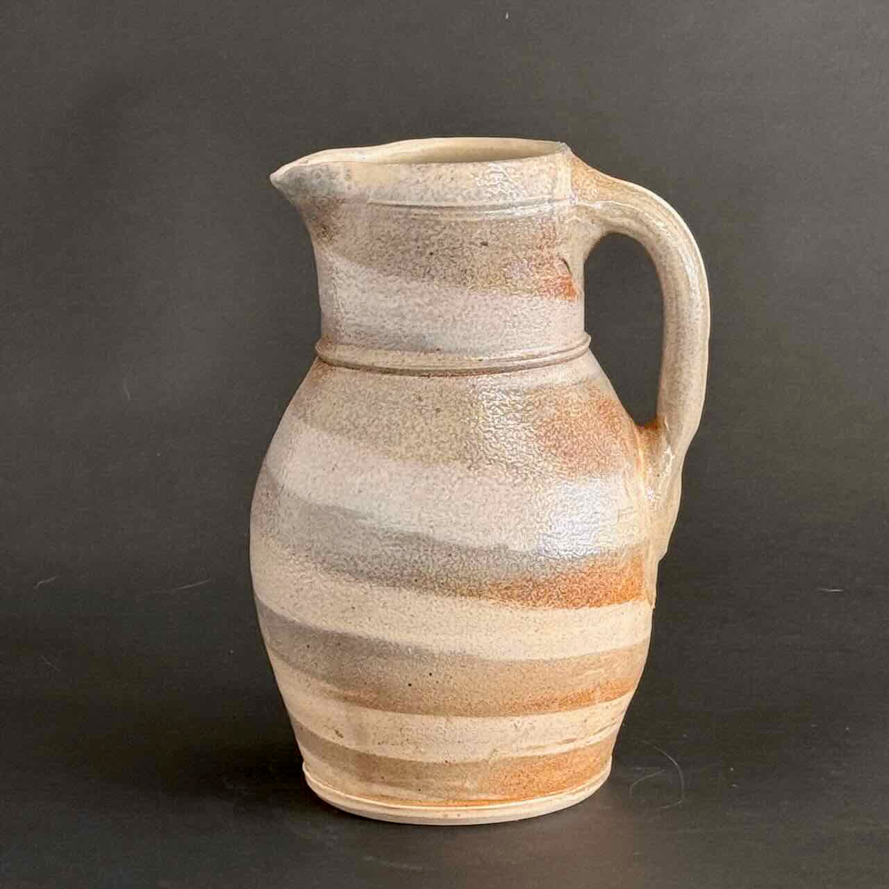 Soda-Fired Marbled Pitcher, One of a Kind, Clear Glazed Interior