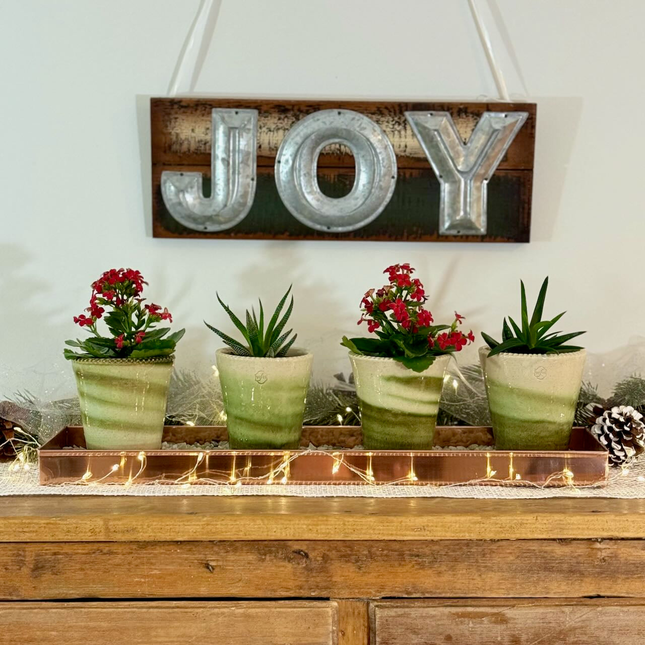 Marbled Herb Pots Set of 4