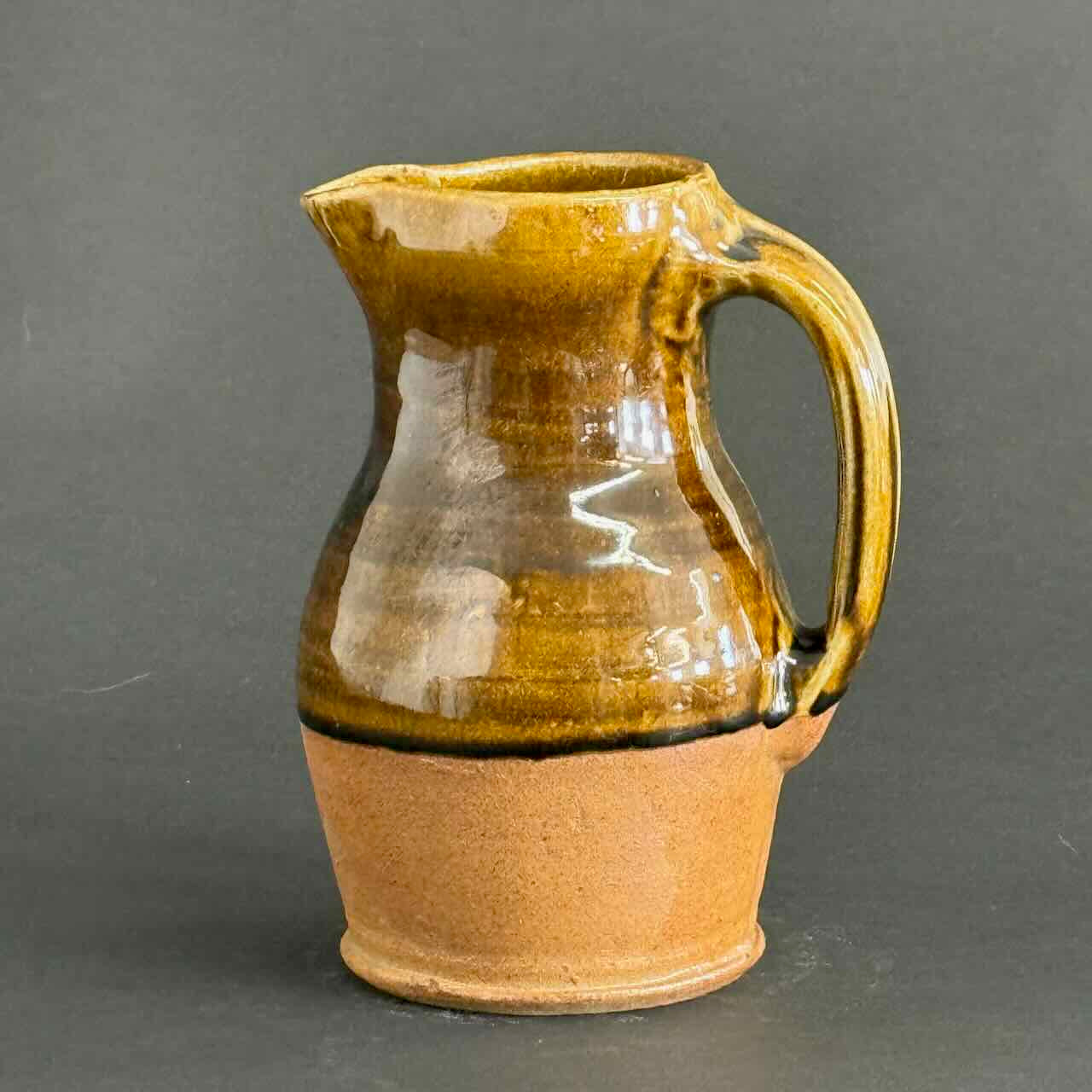 Soda-Fired Pitcher, One of a Kind, Amber Glaze