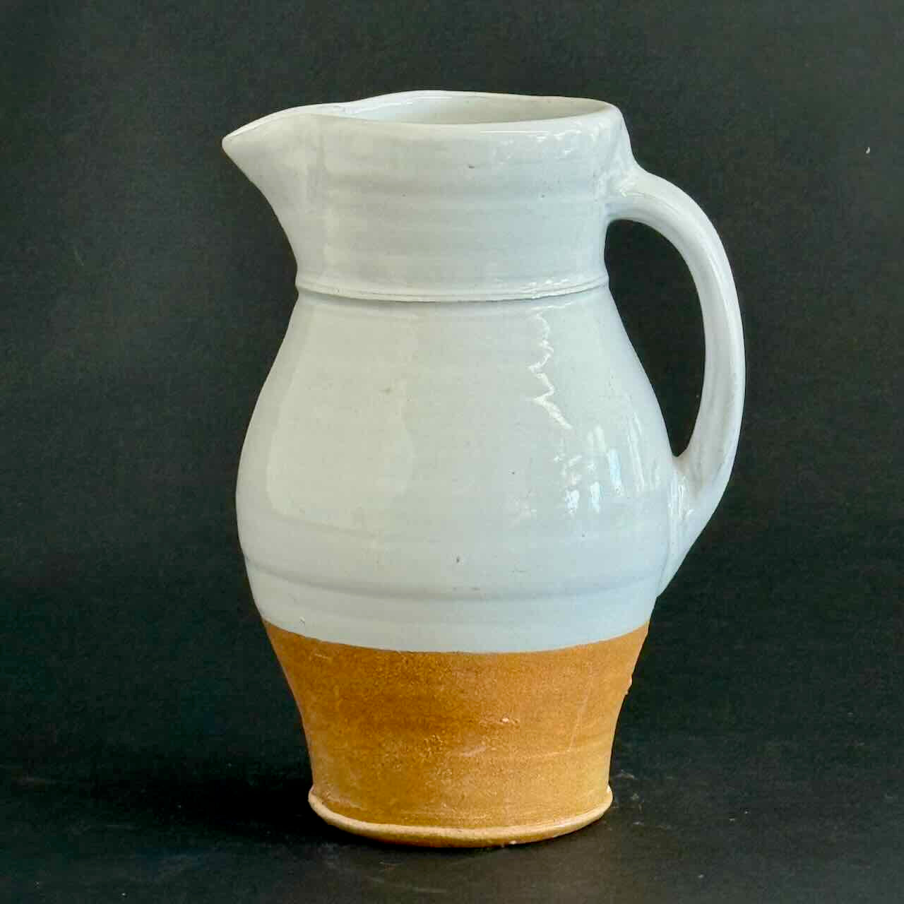 Soda-Fired Pitcher, Half Glazed