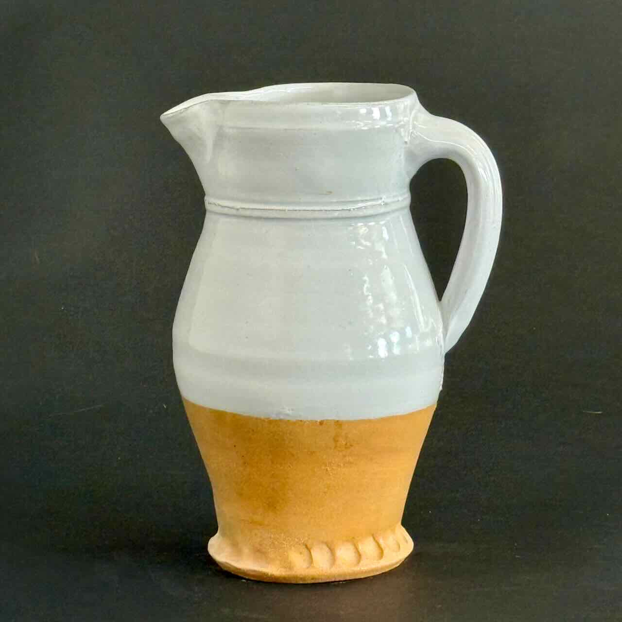 Soda-Fired Pitcher, Half Glazed