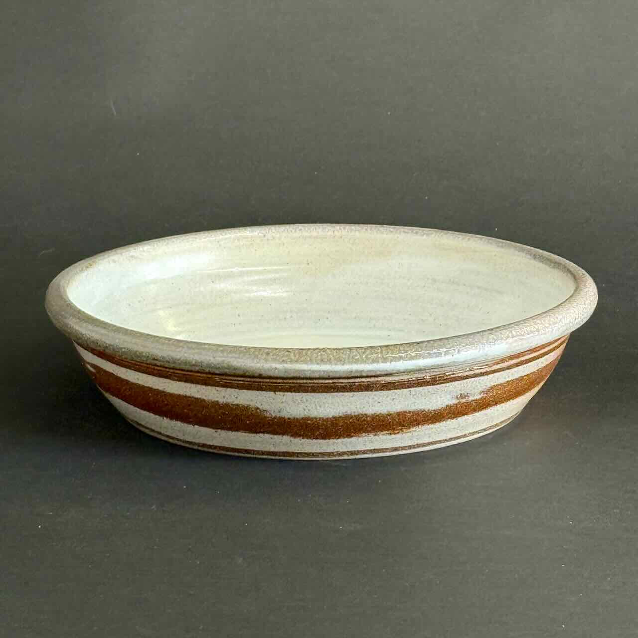 Soda Fired Marbled Quiche Pan, One of a Kind