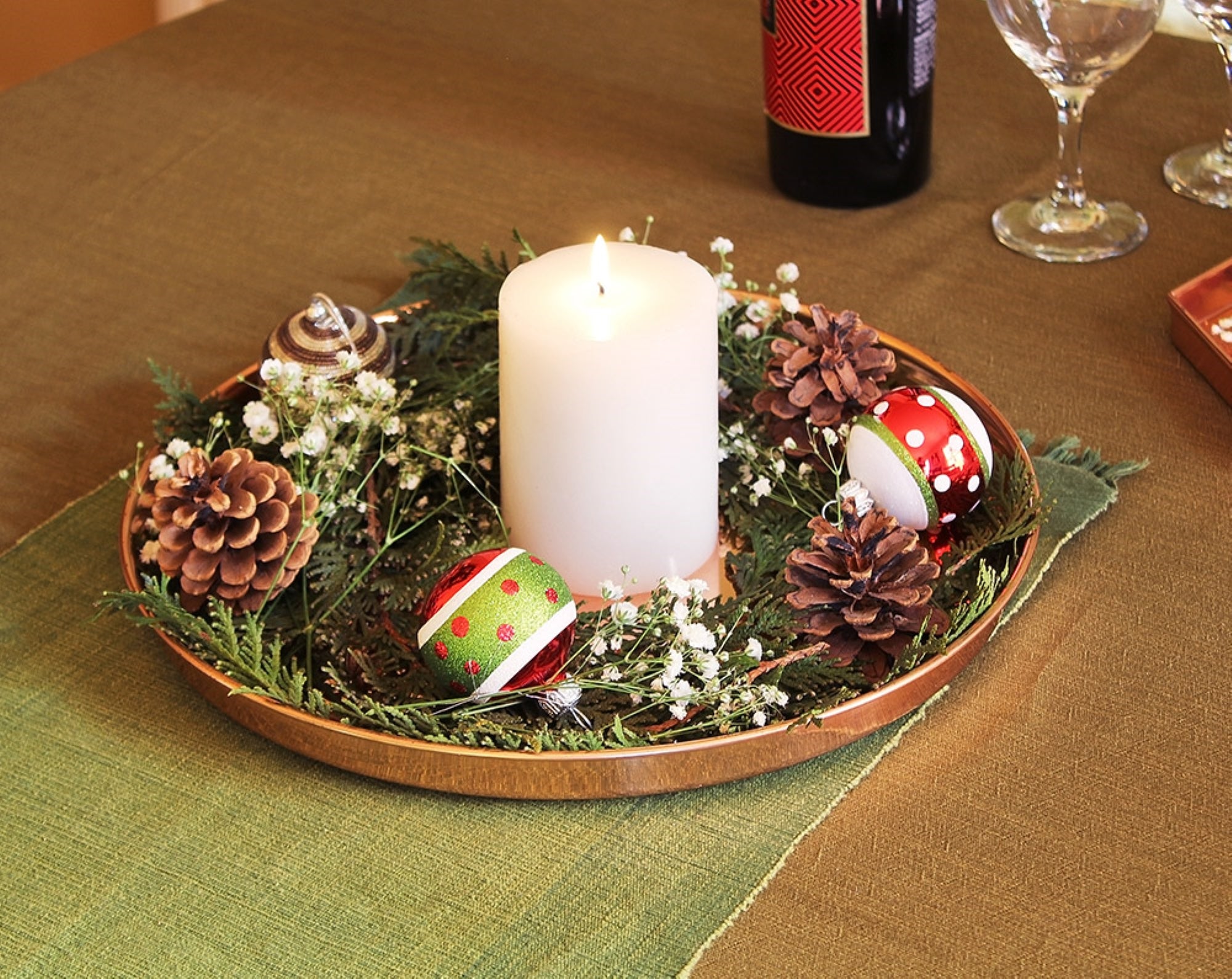 8 inch Round Copper Tray, set of 2