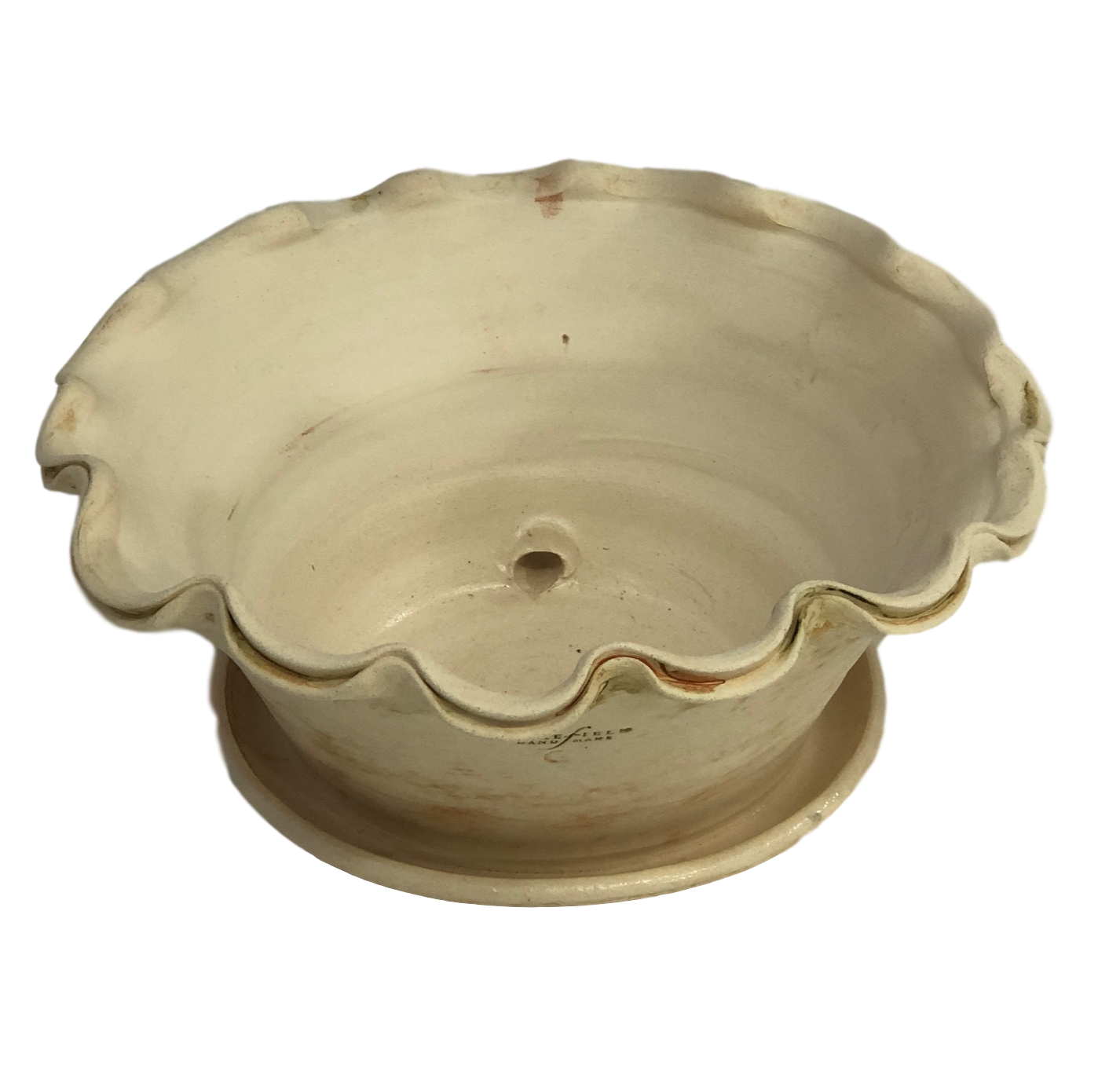 English Split Rim Scallop with Attached Saucer